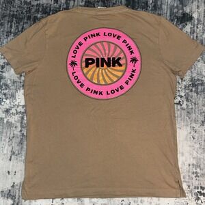 VICTORIA'S SECRET PINK CAMPUS‎ SHINE TEE LARGE MOCHA LATTE2